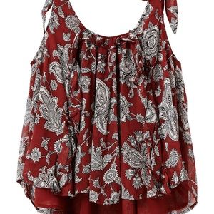 New Scotch & Soda Printed Ruffle Tank Top XS